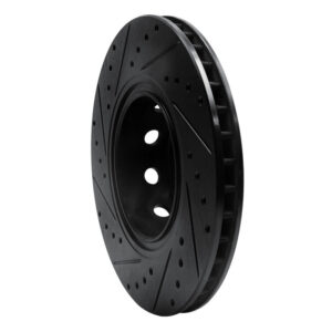 R1 91-93 BMW M5 Front Right Drilled & Slotted Black Brake Rotor - Image 4