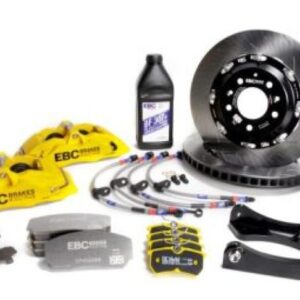 EBC Racing 92-00 BMW M3 (E36) w/Meyle Control Arms Yellow Apollo-4 Calipers 330mm Rotors Front BBK - Image 4