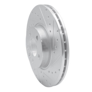 R1 01-03 Volkswagen EuroVan Front Right Drilled & Slotted Silver Brake Rotor - Image 4