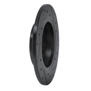 R1 01-03 Volkswagen EuroVan Front Left Drilled & Slotted Black Brake Rotor - Image 5
