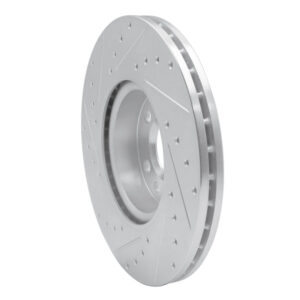 R1 01-03 Volkswagen EuroVan Front Right Drilled & Slotted Silver Brake Rotor - Image 5