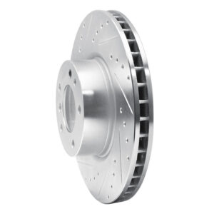 R1 93-97 BMW 850CI Front Left Drilled & Slotted Silver Brake Rotor - Image 5