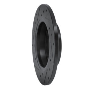 R1 01-03 Volkswagen EuroVan Front Right Drilled & Slotted Black Brake Rotor - Image 5