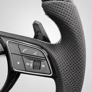Audi S-Line R8-Style Full-Leather Flat-Bottom Multifunction Custom Steering Wheel - Image 4