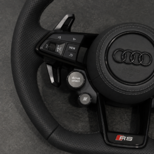 Audi S-Line Custom Full-Leather Flat-Bottom Steering Wheel with Airbag & Start/Stop - Image 3