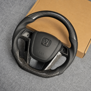 Honda Accord 8th Gen (2008–2012) Custom Honeycomb Carbon-Fiber Flat-Bottom Steering Wheel with Airbag - Image 3