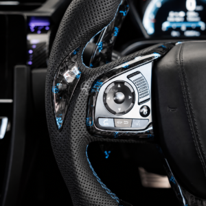 Honda Civic FC Blue-Glitter Forged Carbon-Fiber Flat-Bottom Custom Steering Wheel - Image 4