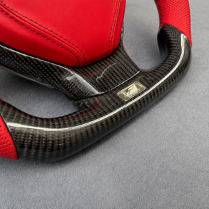 Lexus GS / ES / RX 350 Red Leather & Carbon Fiber Flat-Bottom Custom Steering Wheel - Image 6