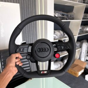 Audi R8-Style Flat-Bottom Multifunction Steering Wheel with Start/Stop & Drive Select - Image 4