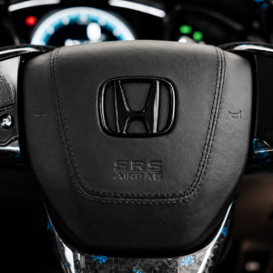 Honda Civic FC Blue-Glitter Forged Carbon-Fiber Flat-Bottom Custom Steering Wheel - Image 8