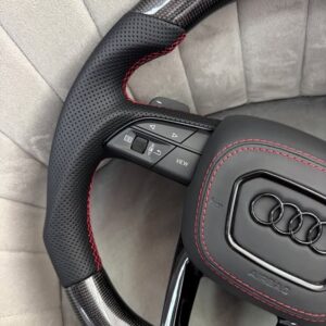 Audi S-Line Carbon Fiber Flat-Bottom Custom Steering Wheel - Image 3