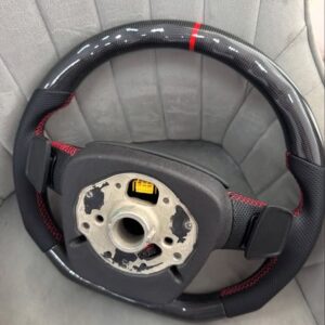 Audi S-Line Carbon Fiber Flat-Bottom Custom Steering Wheel - Image 4