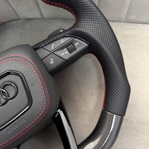 Audi S-Line Carbon Fiber Flat-Bottom Custom Steering Wheel - Image 5