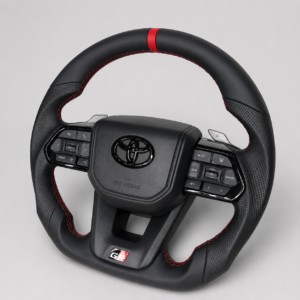 Toyota GR Hilux 2023–2024 Flat-Bottom Leather Multifunction Custom Steering Wheel - Image 3