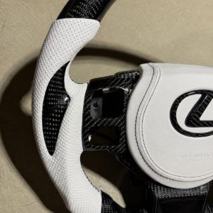 2017–2025 Lexus IS300/IS350/RC350/RC F Carbon Fiber & White Leather Custom Steering Wheel - Image 5