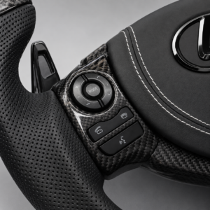 Lexus IS250 Forged Carbon-Fiber & Alcantara Multifunction Custom Steering Wheel with Gear Selector Set - Image 3