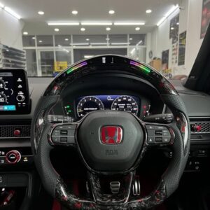 Honda Civic Type R FL5 Forged Carbon 32-LED Custom Steering Wheel - Image 3