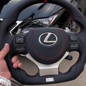 Lexus RC 350 Fat-C Flat-Bottom Leather Custom Steering Wheel - Image 3