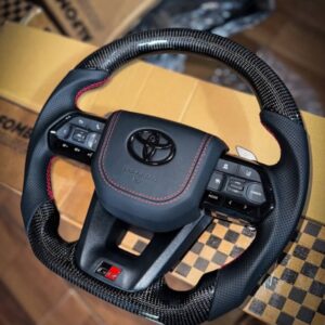 Toyota/Perodua GR-Style Carbon Fiber Flat-Bottom Custom Steering Wheel - Image 5